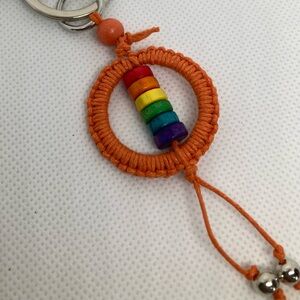 Handcrafted Pride Month Macrame Keychain